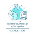 Pediatric traumatology and orthopedics concept icon