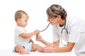 Pediatrician doctor examining baby patient Royalty Free Stock Photo