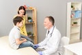 Pediatrician doctor examining child