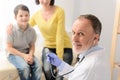 Pediatrician doctor examining child Royalty Free Stock Photo