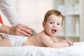 Pediatrician examining baby. Doctor using Royalty Free Stock Photo