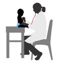 Pediatrician examining of baby with stethoscope