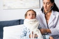 Pediatrician girl, wrapped in warm scarf