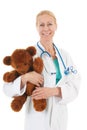 Pediatrician with stuffed bear