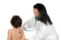 Pediatrician woman making a checkup for child