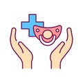 Pediatrics color line icon. Medical health care sign. Childcare concept. Pictogram for web page, mobile app, promo. UI UX GUI