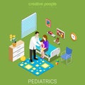 Pediatrics healthcare hospital clinic flat isometric vector 3d