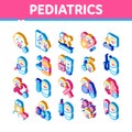 Pediatrics Medical Isometric Icons Set Vector Royalty Free Stock Photo