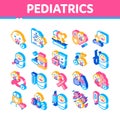 Pediatrics Medical Isometric Icons Set Vector Royalty Free Stock Photo