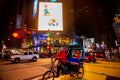 Pedicab across the street on times square , new yor