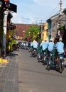 Pedicab Drivers in Blue in Hoi An Vietnam