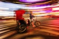 Pedicab in Manhattan, NYC, in motion blur