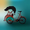 Pedicab transportation model design vector illustration