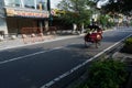 Pedicap driver on the Malioboro street when pandemi covid-19