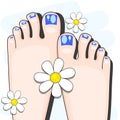 Pedicure Female Fingers Vector Illustration Of Female Feet Isolated On White Background