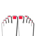Pedicure Female Fingers Vector Illustration Of Female Feet Isolated On White Background