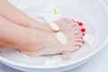 Pedicure foot treatment with water Royalty Free Stock Photo
