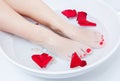 Pedicure foot treatment with water Royalty Free Stock Photo