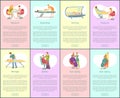 Pedicure and Manicure Tanning Posters Set Vector