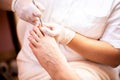 Pedicure nail treatment for healthy looking toenails