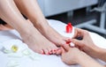 Pedicure in the spa salon