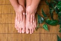 Pedicured feet