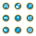 Pedigree icons set, flat style Royalty Free Stock Photo