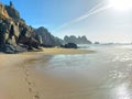 Pedn Vounder Beach in Cornwall, Great Britain