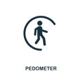 Pedometer icon. Monochrome style design from measurement icon collection. UI and UX. Pixel perfect pedometer icon. For web design,