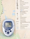 Pedometer Over Map