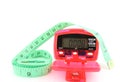 Pedometer with tape measure Royalty Free Stock Photo