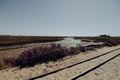 Pedras d`el Rei Train near Tavira. The track leading to Barril Beach on the southern Portuguese coast of the Atlantic.