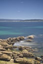Pedras Negras beach in O Grove rias baixas Royalty Free Stock Photo