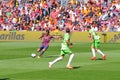 Pedro Rodriguez (left) in action Getafe Club de Futbol at the Camp Nou Stadium