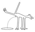 Peeing dog - territorial marking - paraphrase of the famous geoglyph from Nazca