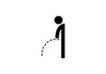 Peeing man black vector illustration symbol