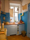 A Peek into the Past: A 1960's Copenhagen Apartment Kitchen Royalty Free Stock Photo