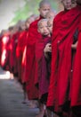 Peeking monk, myanmar, (burma)