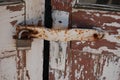 Peeking through Rustic Doors Royalty Free Stock Photo