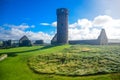 Peel Castle located on St Patrick`s Isle in city of Peel in the Isle of Man Royalty Free Stock Photo