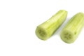Peel off cucumbers on a white background Royalty Free Stock Photo