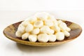 Peel raw chinese water chestnut Royalty Free Stock Photo