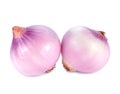 Peel shallots isolated on white background