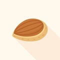 Peeled almond nut on cream background Royalty Free Stock Photo