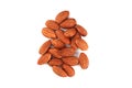 Peeled almonds isolated on white background Royalty Free Stock Photo