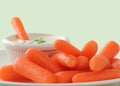 Peeled Baby Carrots with Dip Royalty Free Stock Photo