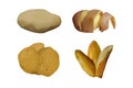 Peeled and baked Potato, snack set.