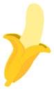 Peeled banana, illustration, vector