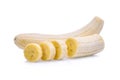 Peeled banana isolated on white Royalty Free Stock Photo