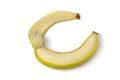One side peeled banana isolated on white background Royalty Free Stock Photo